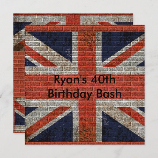 Weathered Union Jack op stenen muur Kaart (Voorkant / Achterkant)