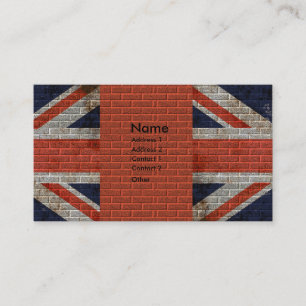 Weathered Union Jack op stenen muur Visitekaartje
