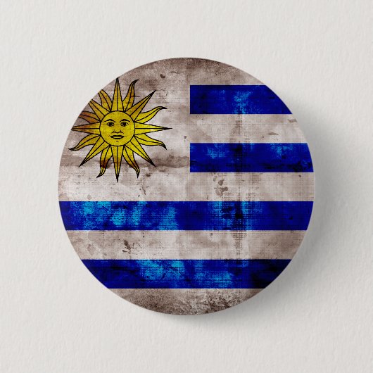 Weathered Uruguay-vlag Ronde Button 5,7 Cm (Voorkant)