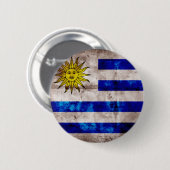 Weathered Uruguay-vlag Ronde Button 5,7 Cm (Voorkant /achterkant)
