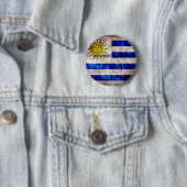 Weathered Uruguay-vlag Ronde Button 5,7 Cm (In situ)