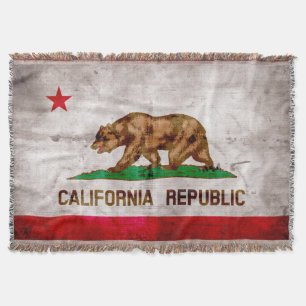Weathered Vintage California State Flag Deken