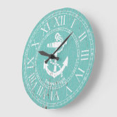 Weathered White Anchor Personaliseren Grote Klok (Hoek)