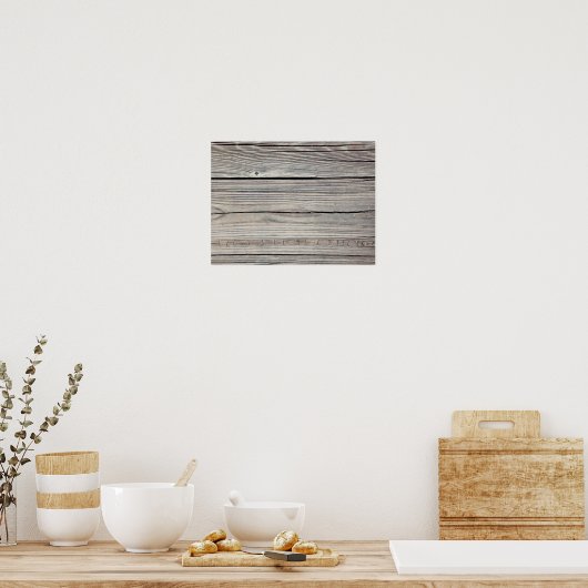  Weathered Wood Achtergrond - Oude raad Poster (Keuken)