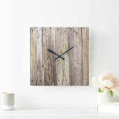 Weathered Wood Dock Boards with Rustic Appeal Vierkante Klok (Huis)