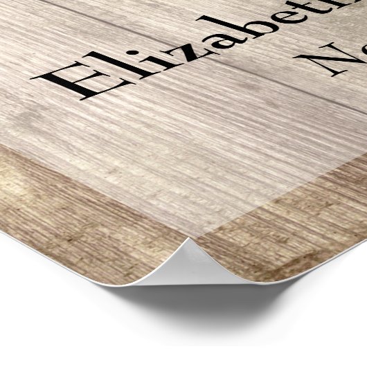 Weathered Wood & Liight Wedding Welcome Sign Poster (Hoek)