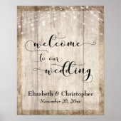 Weathered Wood & Liight Wedding Welcome Sign Poster (Voorkant)