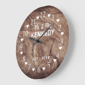 Weathered Wood Mr. en Mrs Country Wedding Grote Klok (Hoek)