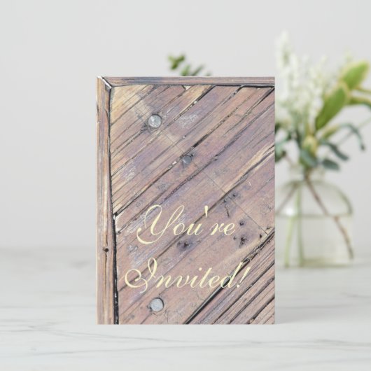 Weathered Wood Rough Textured Deck Kaart (Staand voorkant)