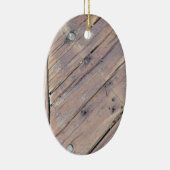 Weathered Wood Rough Textured Deck Keramisch Ornament (Rechts)