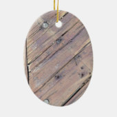 Weathered Wood Rough Textured Deck Keramisch Ornament (Achterkant)