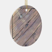 Weathered Wood Rough Textured Deck Keramisch Ornament (Rechts)