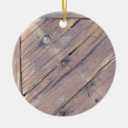 Weathered Wood Rough Textured Deck Keramisch Ornament (Voorkant)