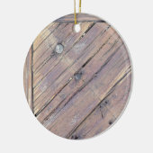 Weathered Wood Rough Textured Deck Keramisch Ornament (Links)