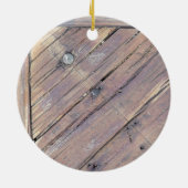 Weathered Wood Rough Textured Deck Keramisch Ornament (Achterkant)