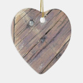Weathered Wood Rough Textured Deck Keramisch Ornament (Rechts)