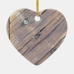 Weathered Wood Rough Textured Deck Keramisch Ornament
