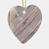 Weathered Wood Rough Textured Deck Keramisch Ornament (Links)