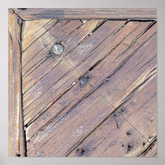 Weathered Wood Rough Textured Deck Poster (Voorkant)