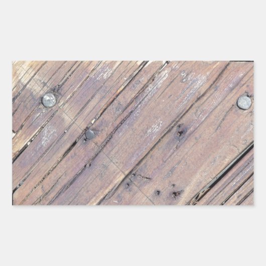 Weathered Wood Rough Textured Deck Rechthoekige Sticker (Voorkant)
