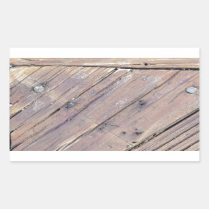 Weathered Wood Rough Textured Deck Rechthoekige Sticker
