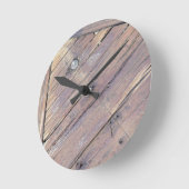 Weathered Wood Rough Textured Deck Ronde Klok (Hoek)
