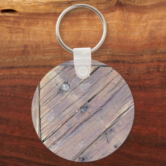 Weathered Wood Rough Textured Deck Sleutelhanger (Voorkant)