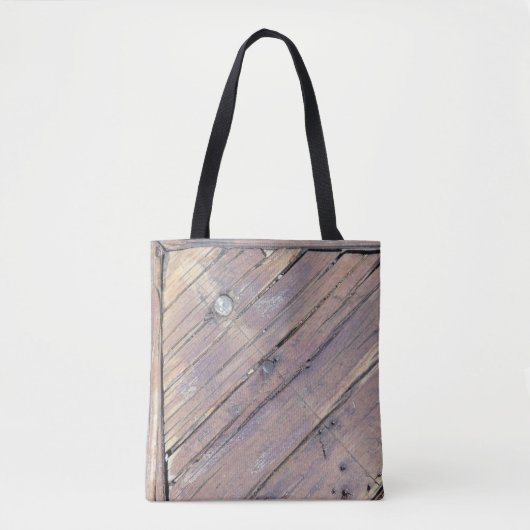 Weathered Wood Rough Textured Deck Tote Bag (Voorkant)