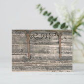 Weathered Wood RSVP Kaartje (Staand voorkant)