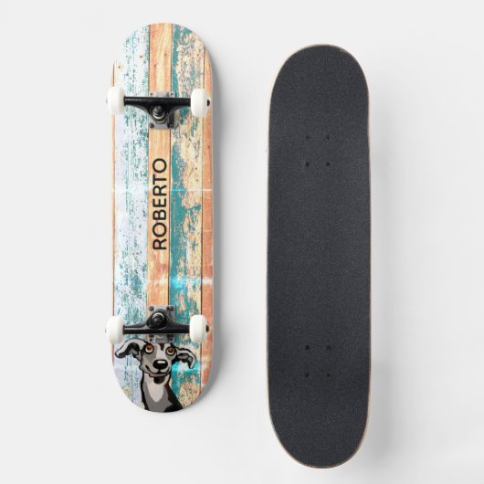 Weathered Wood Skate Deck (Voorkant)