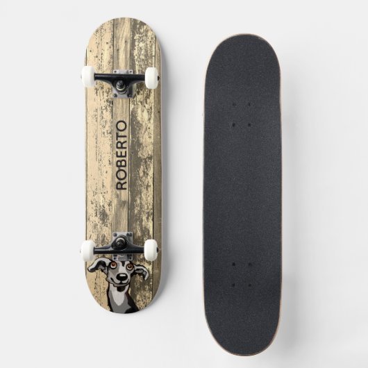Weathered Wood Skate Deck (Voorkant)