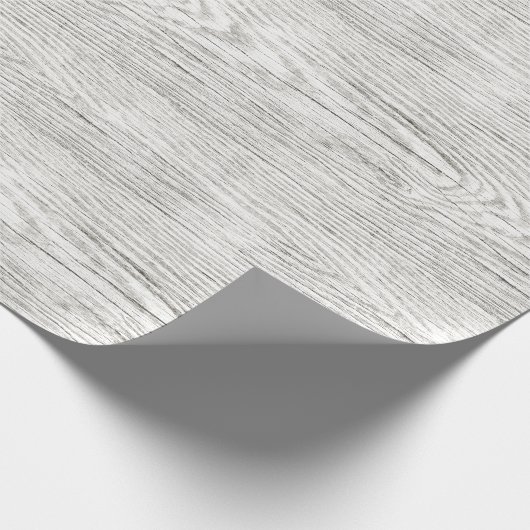 Weathered Wood Texture White Cadeaupapier (Hoek)