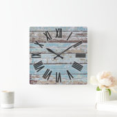 Weathered wood vierkante klok (Huis)