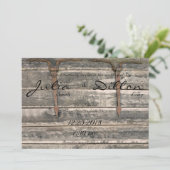 Weathered Wood Wedding Kaart (Staand voorkant)