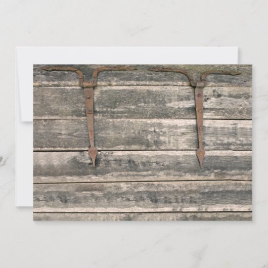 Weathered Wood Wedding Kaart (Achterkant)