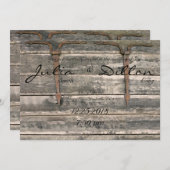 Weathered Wood Wedding Kaart (Voorkant / Achterkant)