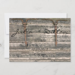Weathered Wood Wedding Kaart