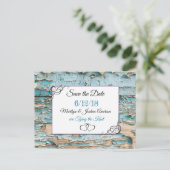 WEathered Wood Wedding Save the Date Briefkaart (Staand voorkant)