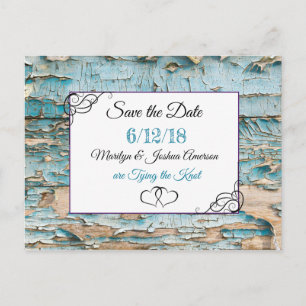 WEathered Wood Wedding Save the Date Briefkaart