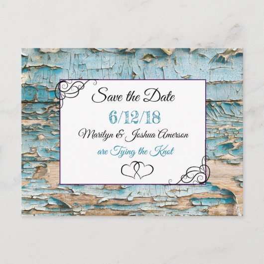 WEathered Wood Wedding Save the Date Briefkaart (Voorkant)