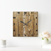 Weathered Wooden Deck Wall Clock Vierkante Klok (Huis)