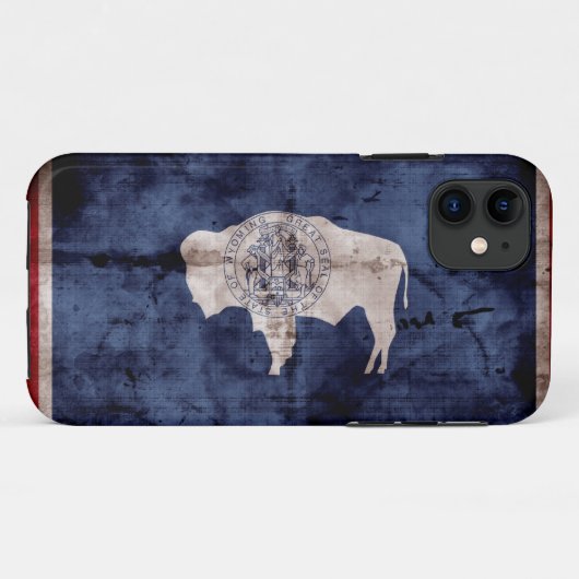 Weathered Wyoming Flag Case-Mate iPhone Case (Achterkant (horizontaal))