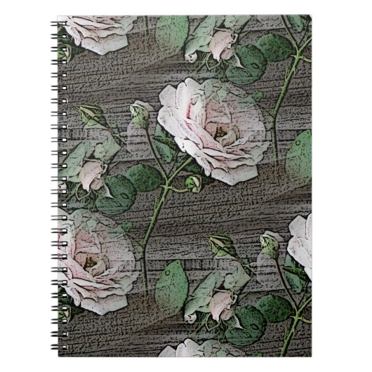 Weatherende Rozen op hout Notitieboek (Voorkant)