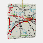 Weatherford TX Road Map Keramisch Ornament (Rechts)