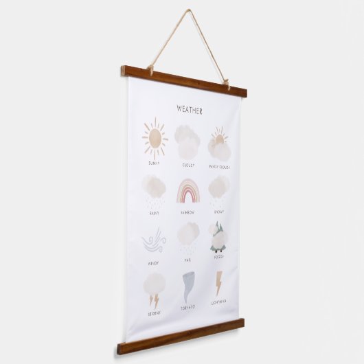 Weathergrafiek Onderwijs Classroom Decor Hangend Wandkleed (Gebogen)