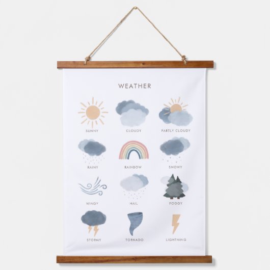 Weathergrafiek Onderwijs Classroom Decor Hangend Wandkleed (Voorkant)