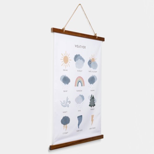 Weathergrafiek Onderwijs Classroom Decor Hangend Wandkleed (Gebogen)
