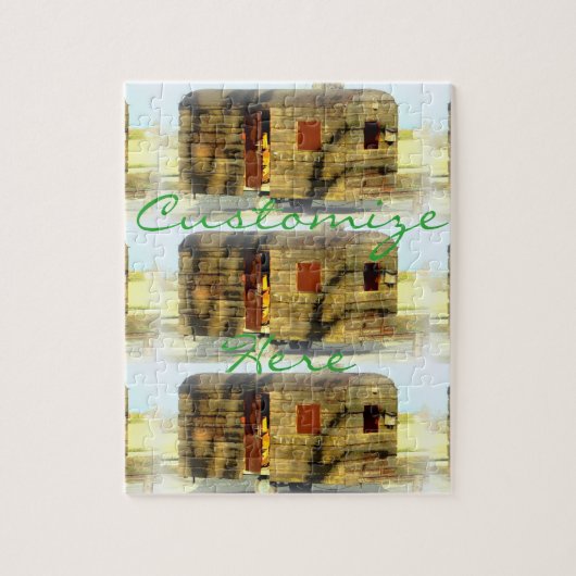 Weatherhout zigeunercaravan legpuzzel (Verticaal)