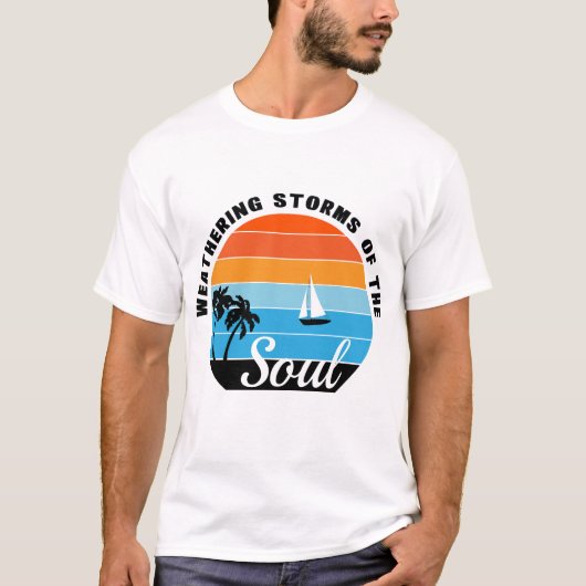 weathering storms men's basic t-shirt (Voorkant)