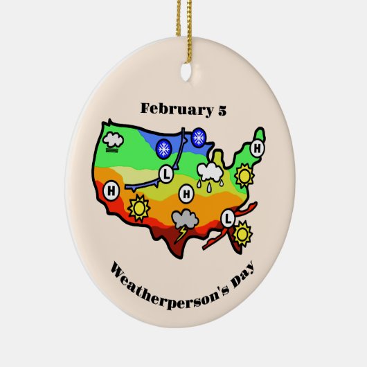 Weathermans Day Ornament met US Forecast Map (Rechts)